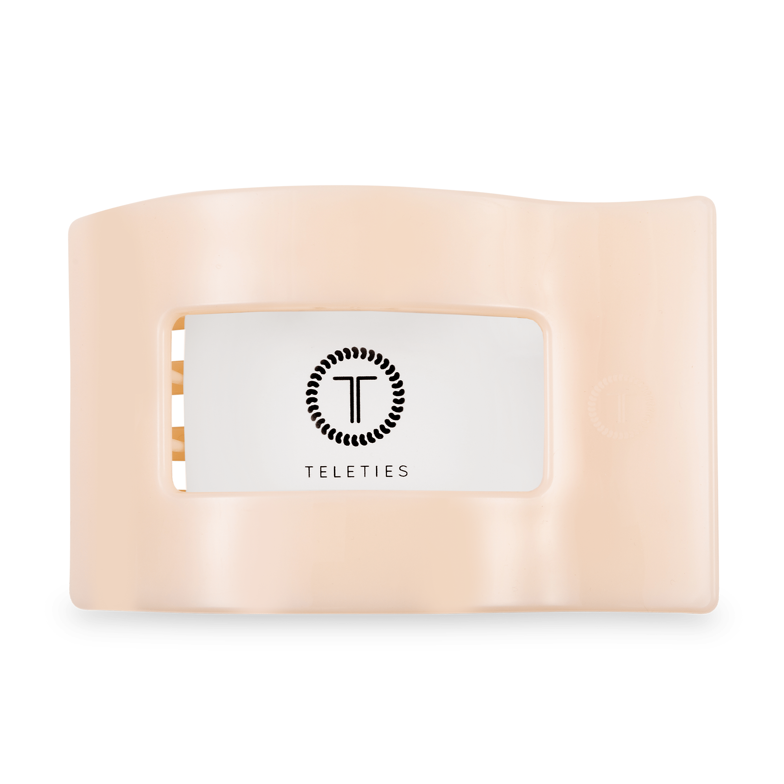 TELETIES Almond Beige Large Flat Rectangle Hair Clip
