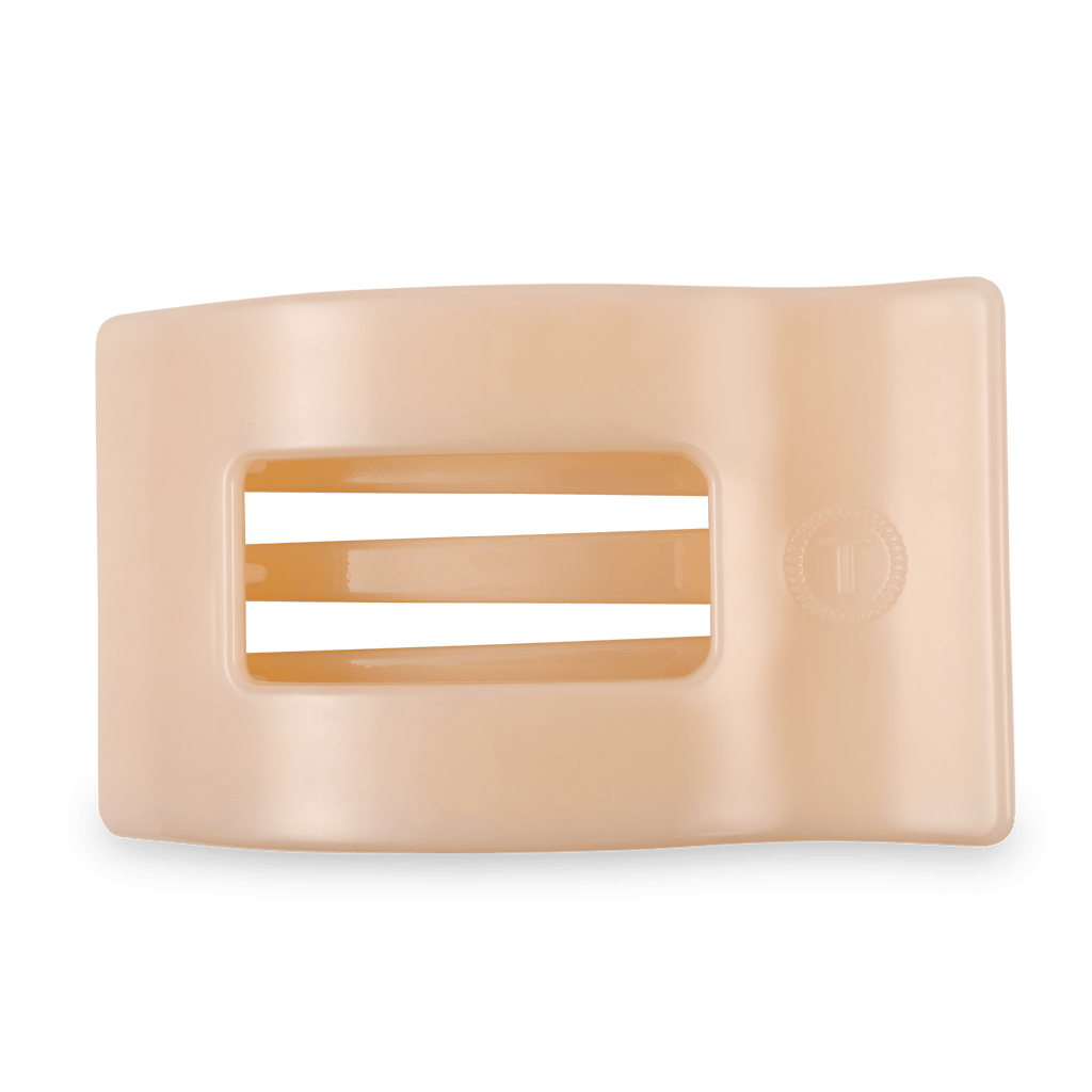 TELETIES Almond Beige Large Flat Rectangle Hair Clip