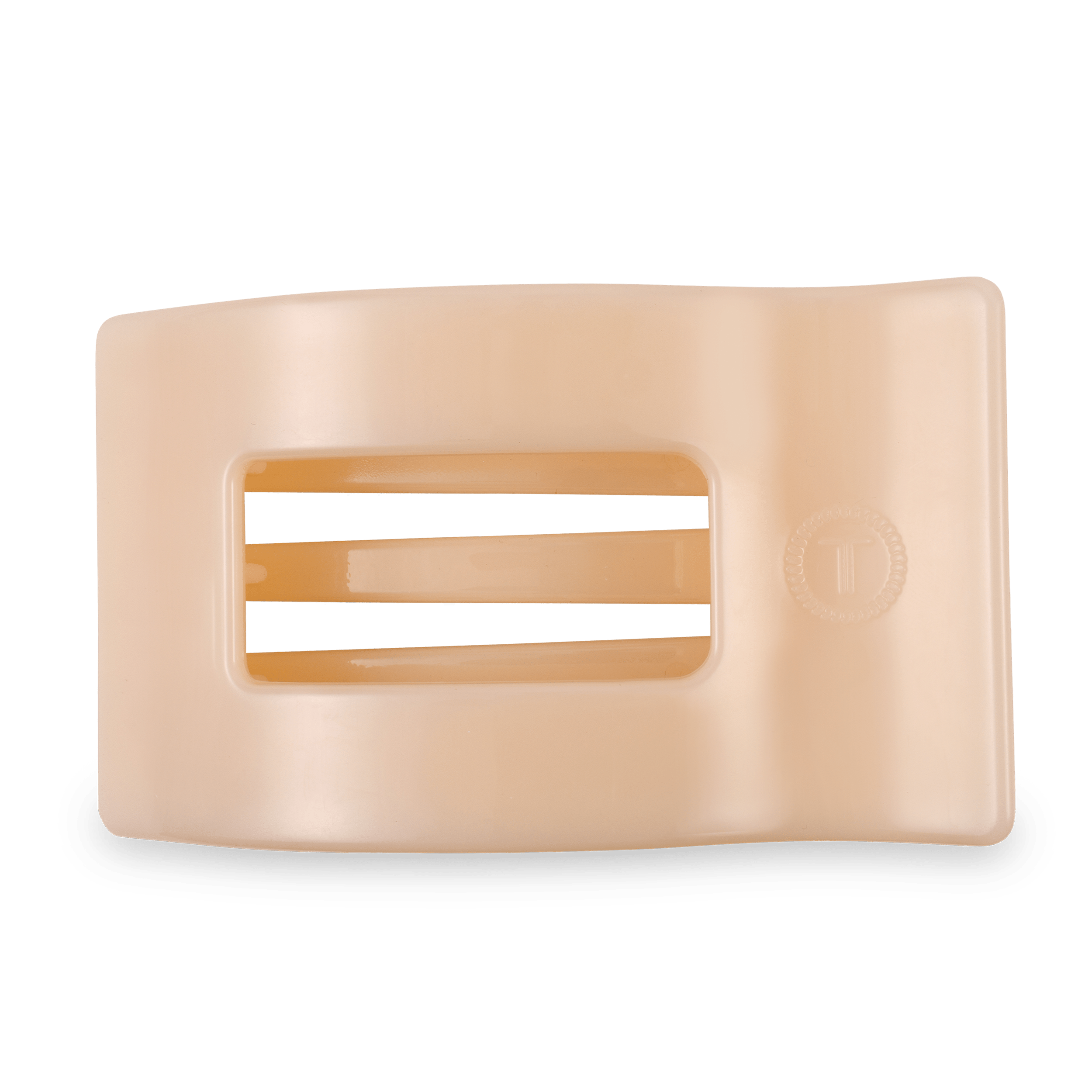 TELETIES Almond Beige Large Flat Rectangle Hair Clip