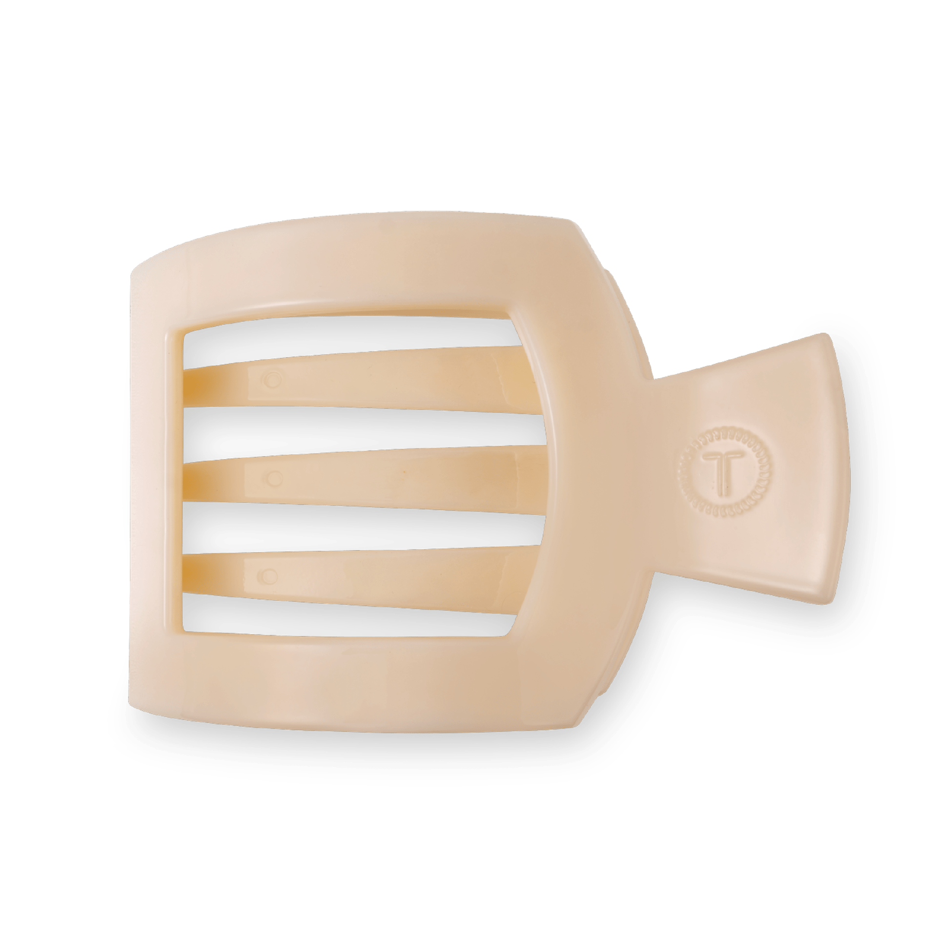 TELETIES Almond Beige Large Flat Square Hair Clip