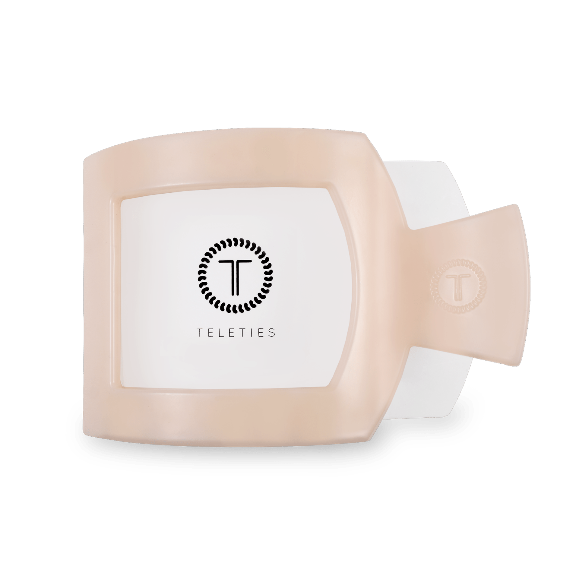 TELETIES Almond Beige Large Flat Square Hair Clip
