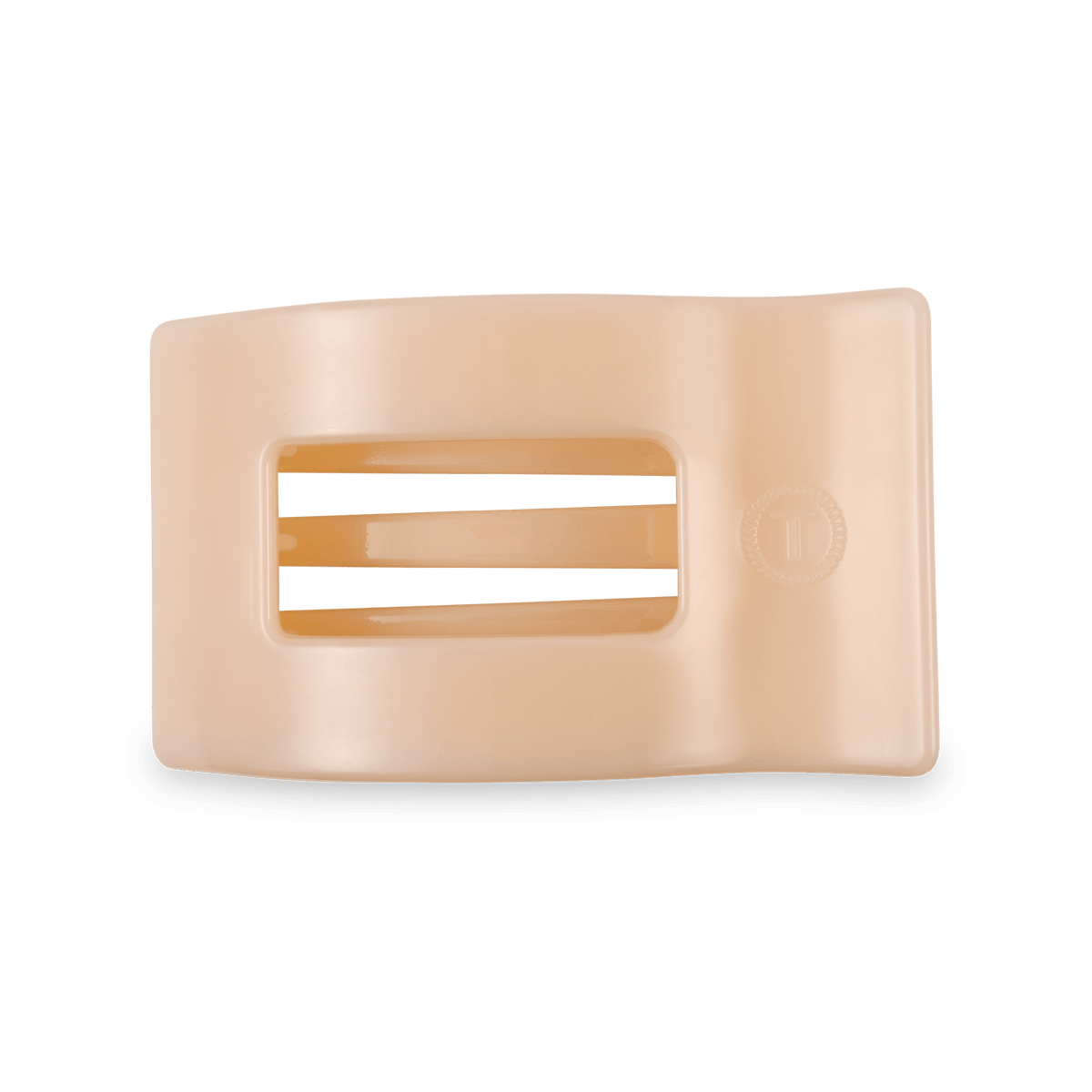 TELETIES Almond Beige Medium Flat Rectangle Hair Clip