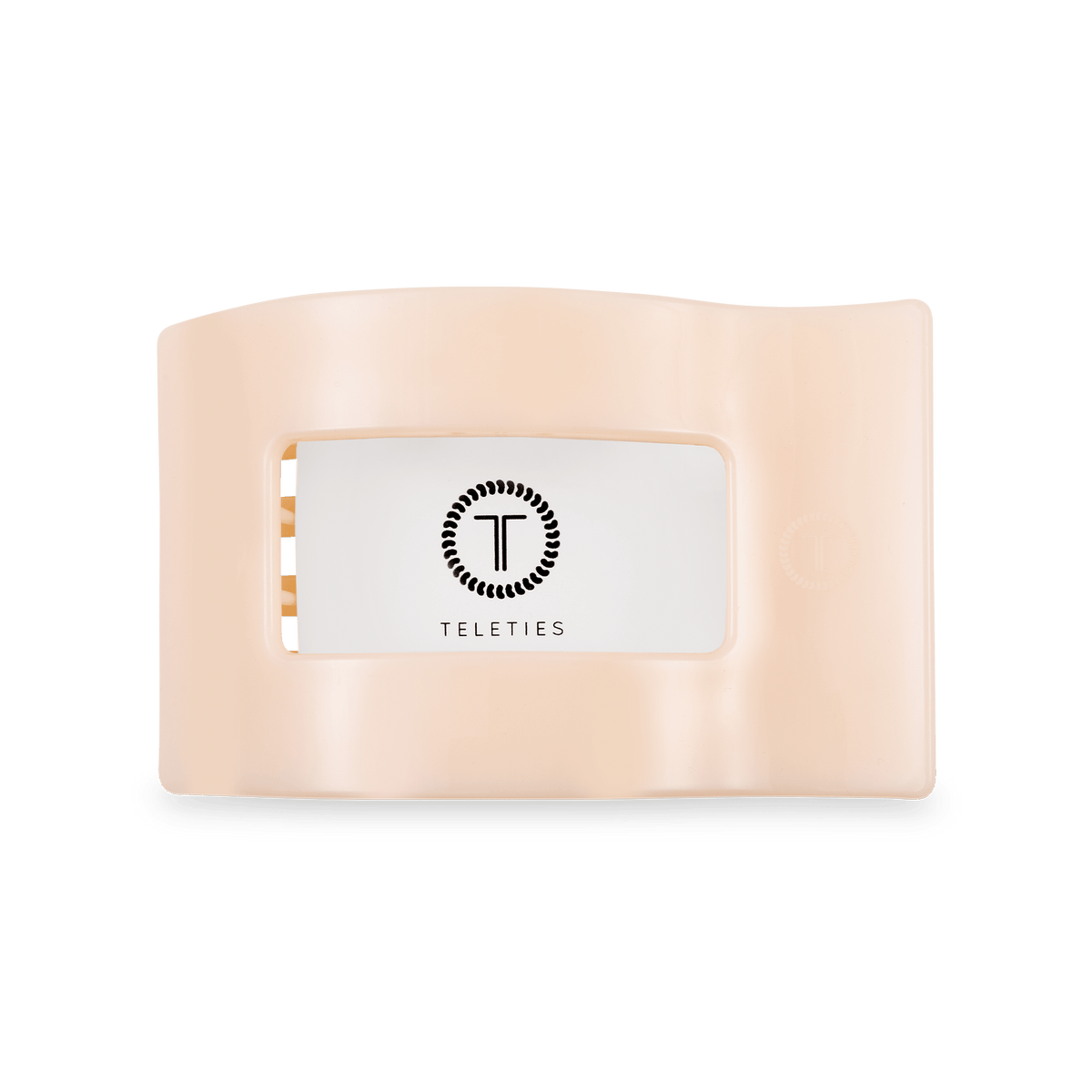 TELETIES Almond Beige Medium Flat Rectangle Hair Clip