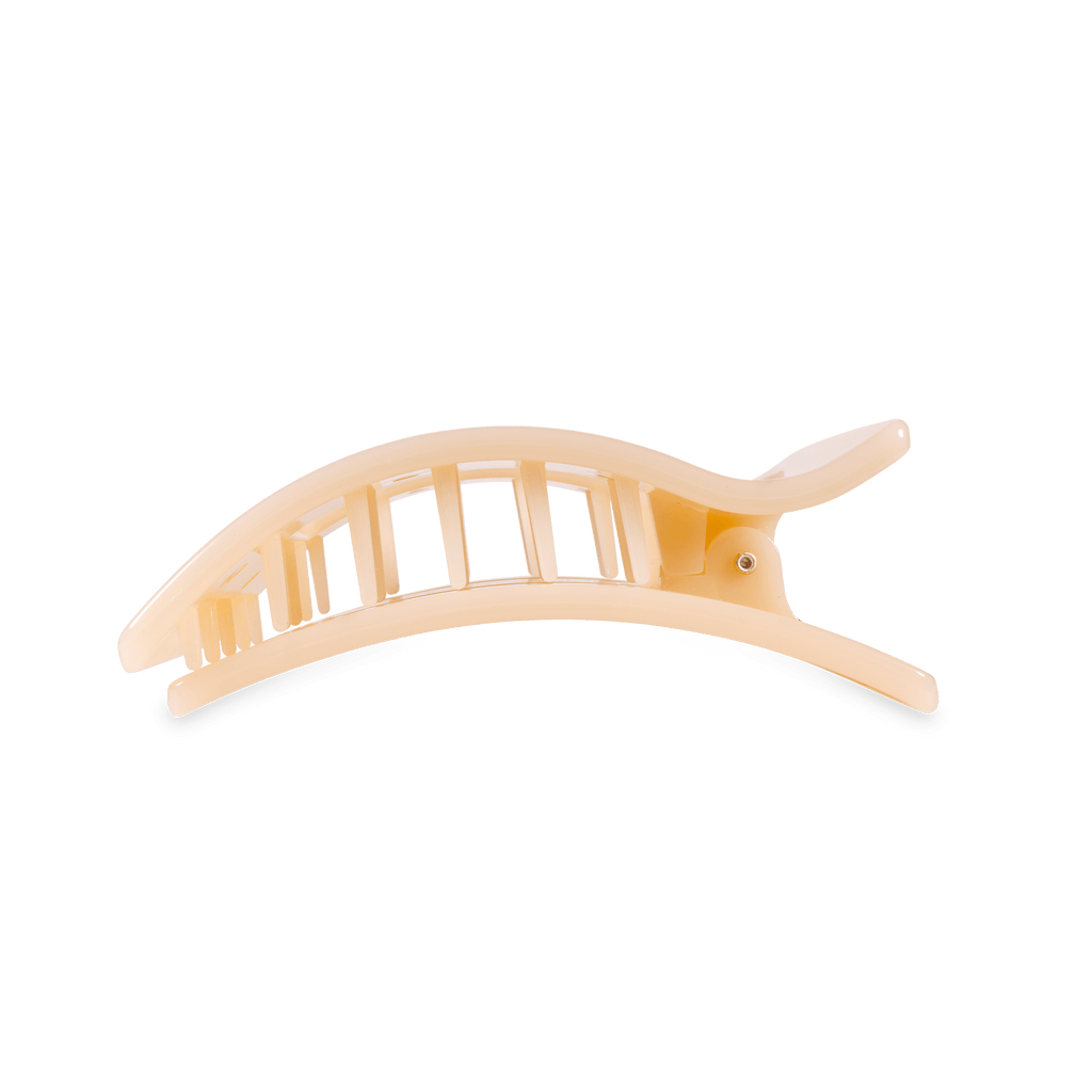 TELETIES Almond Beige Medium Flat Rectangle Hair Clip