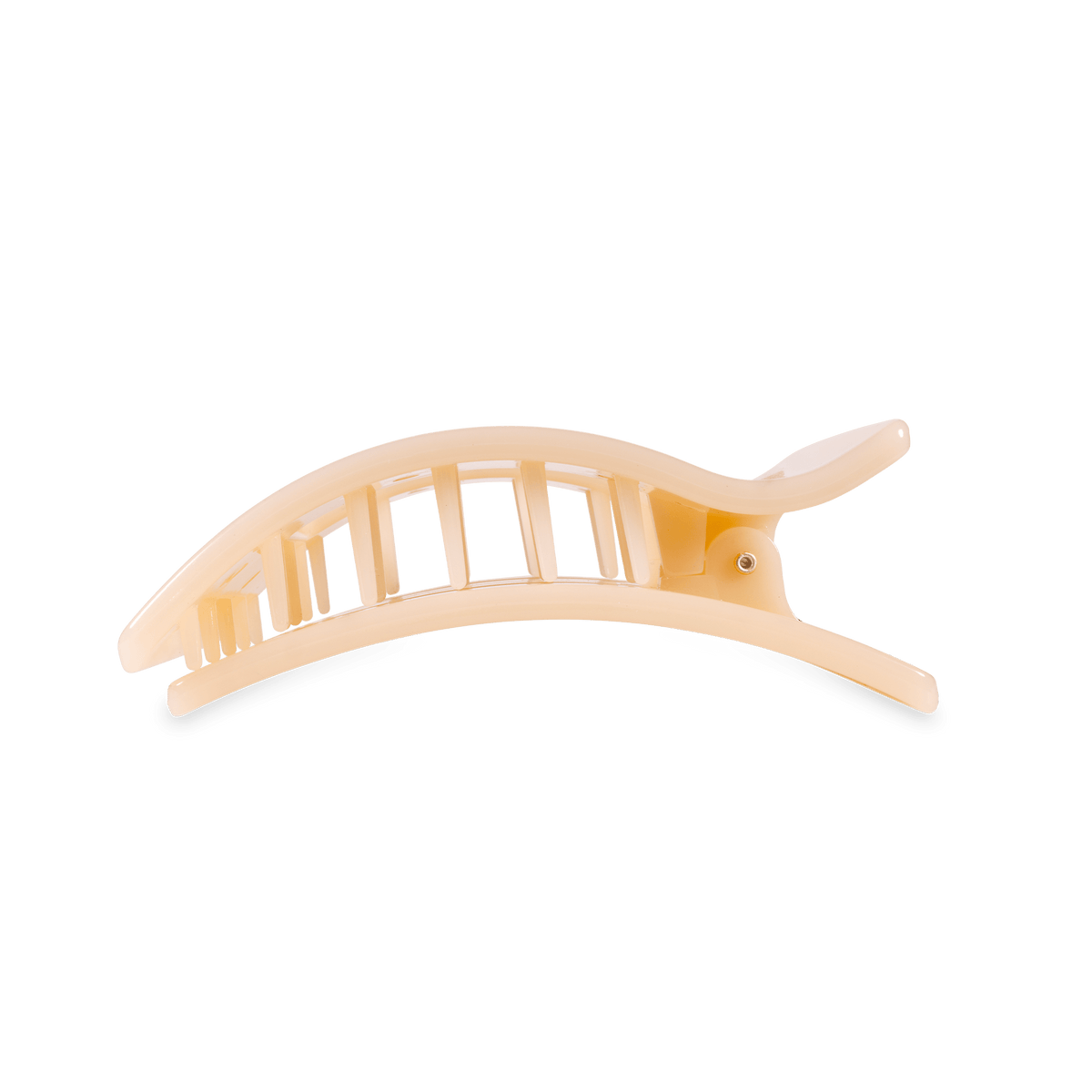 TELETIES Almond Beige Medium Flat Rectangle Hair Clip