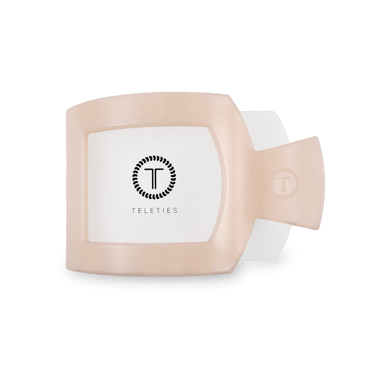 TELETIES Almond Beige Medium Flat Square Hair Clip