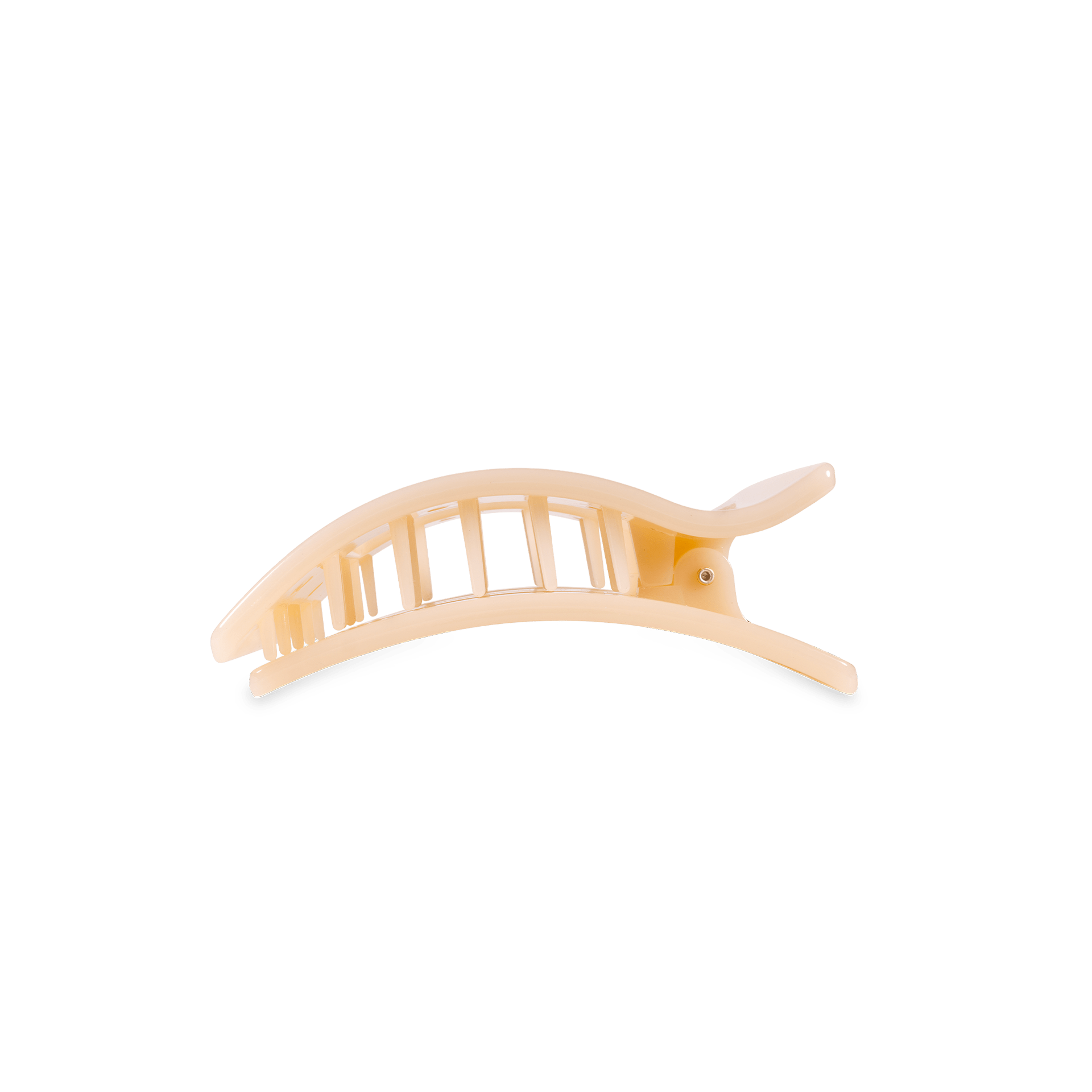 TELETIES Almond Beige Small Flat Rectangle Hair Clip