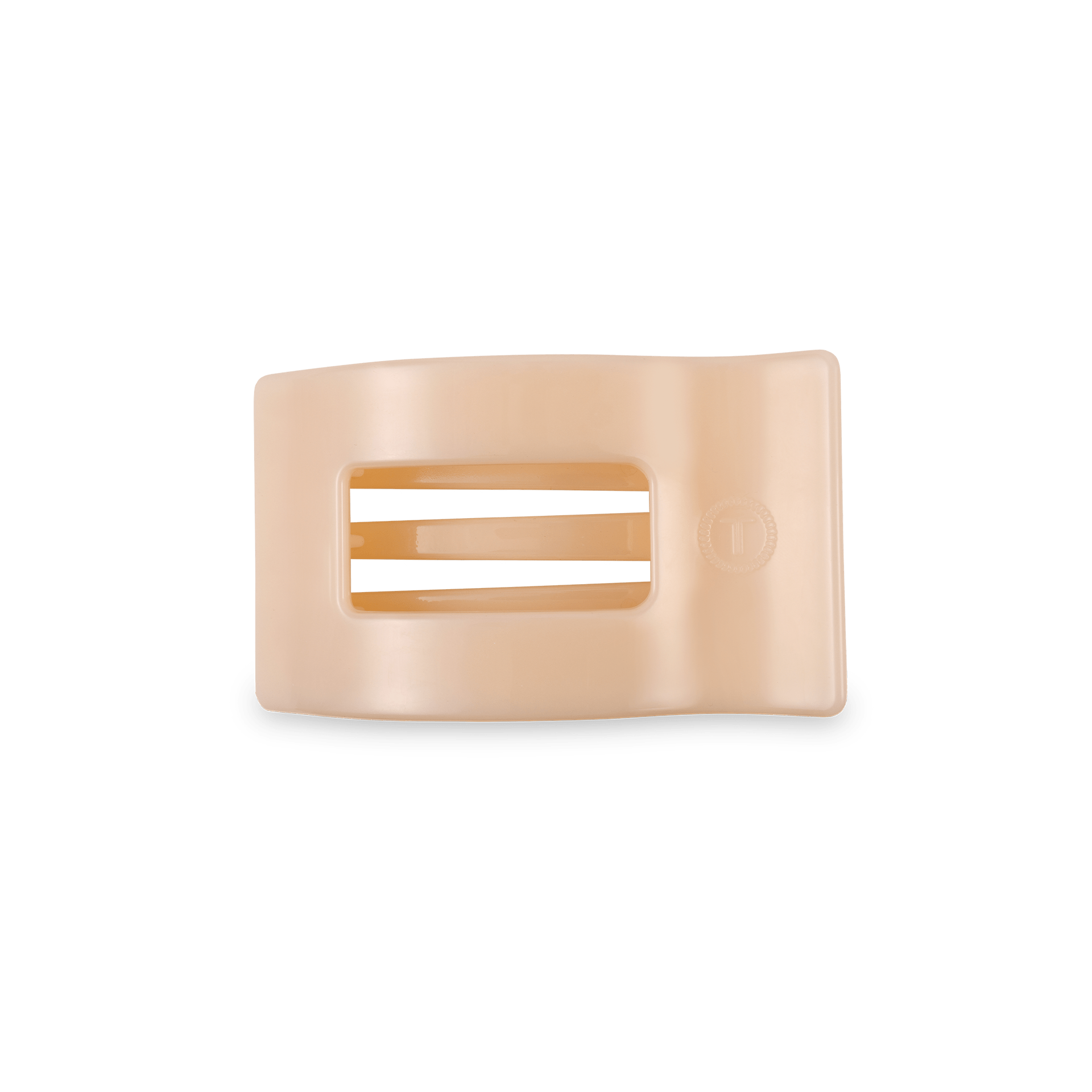 TELETIES Almond Beige Small Flat Rectangle Hair Clip