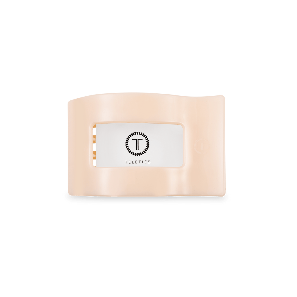 TELETIES Almond Beige Small Flat Rectangle Hair Clip