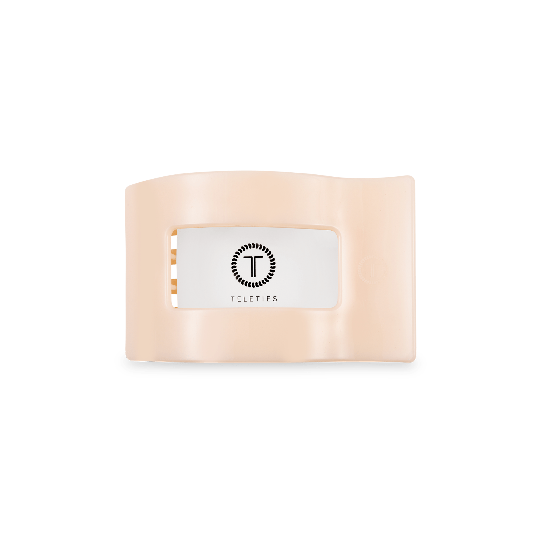 TELETIES Almond Beige Small Flat Rectangle Hair Clip