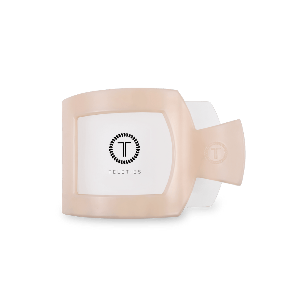 TELETIES Almond Beige Small Flat Square Hair Clip