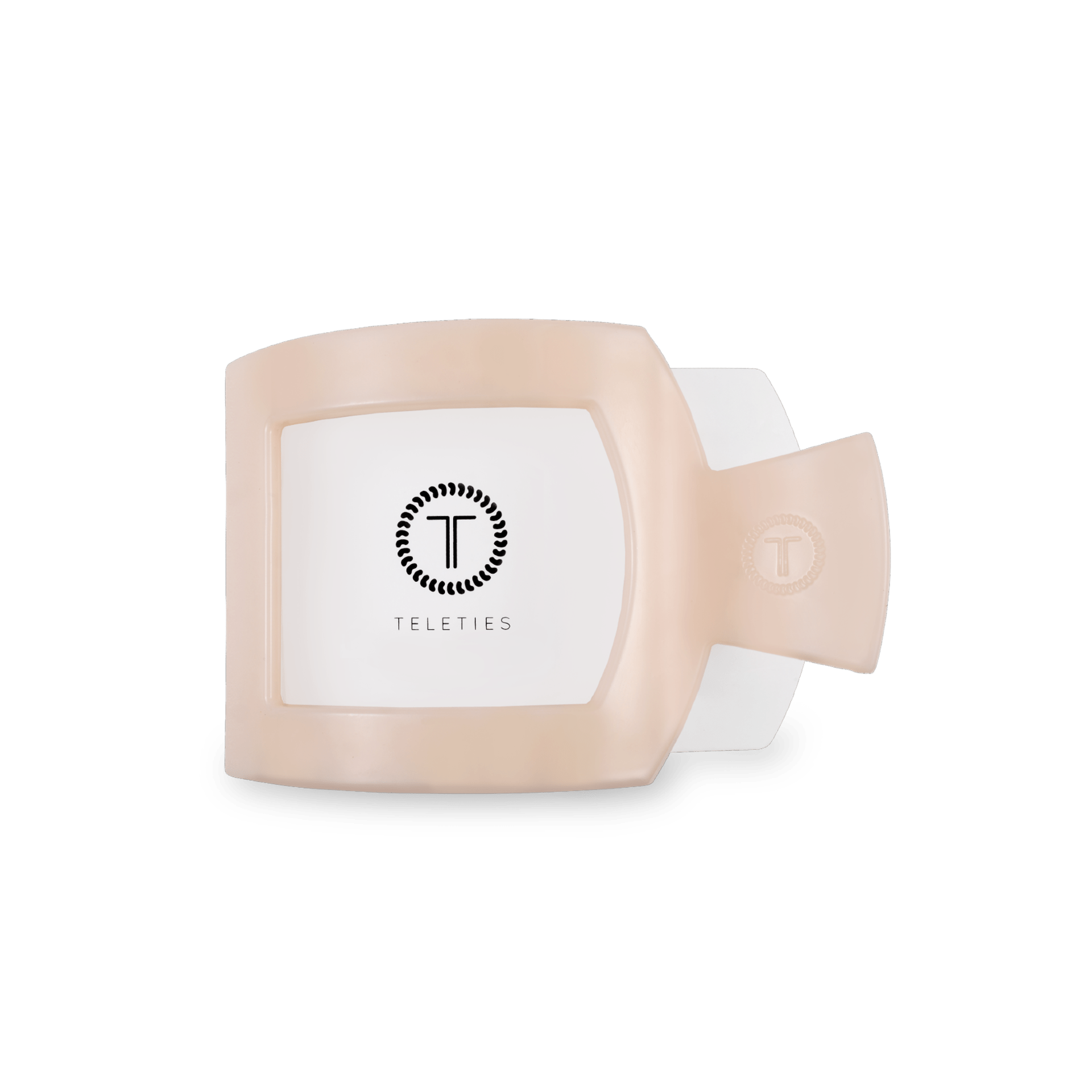 TELETIES Almond Beige Small Flat Square Hair Clip