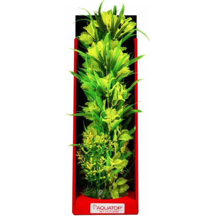 extra large plastic aquarium plants Aquatop Vibrant Passion Plant Yellow 6in