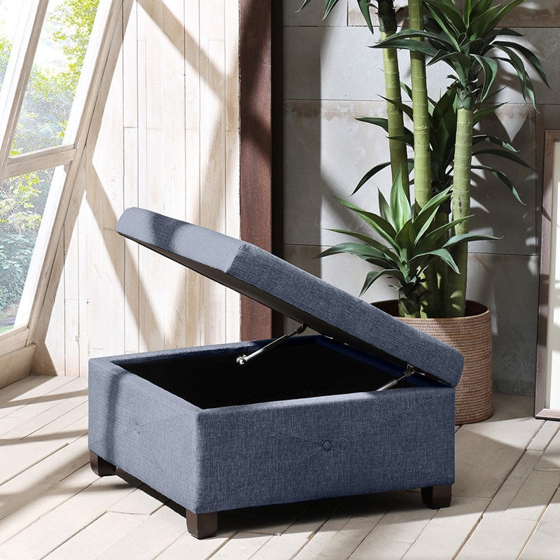 Madison Park Della Soft Close Storage Ottoman SpadezStore
