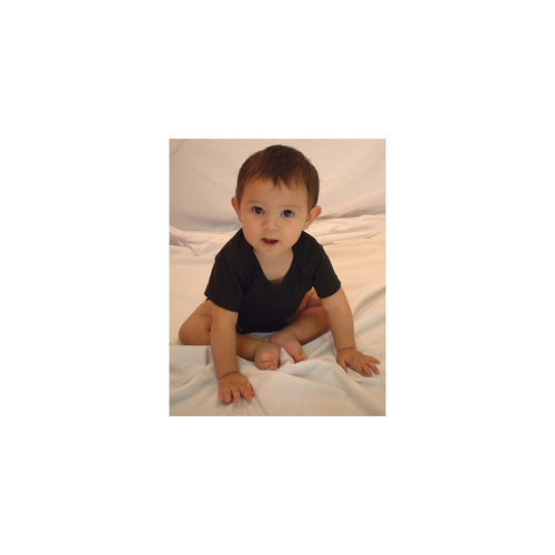 Bambini Black Interlock Short Sleeve Onesie SpadezStore