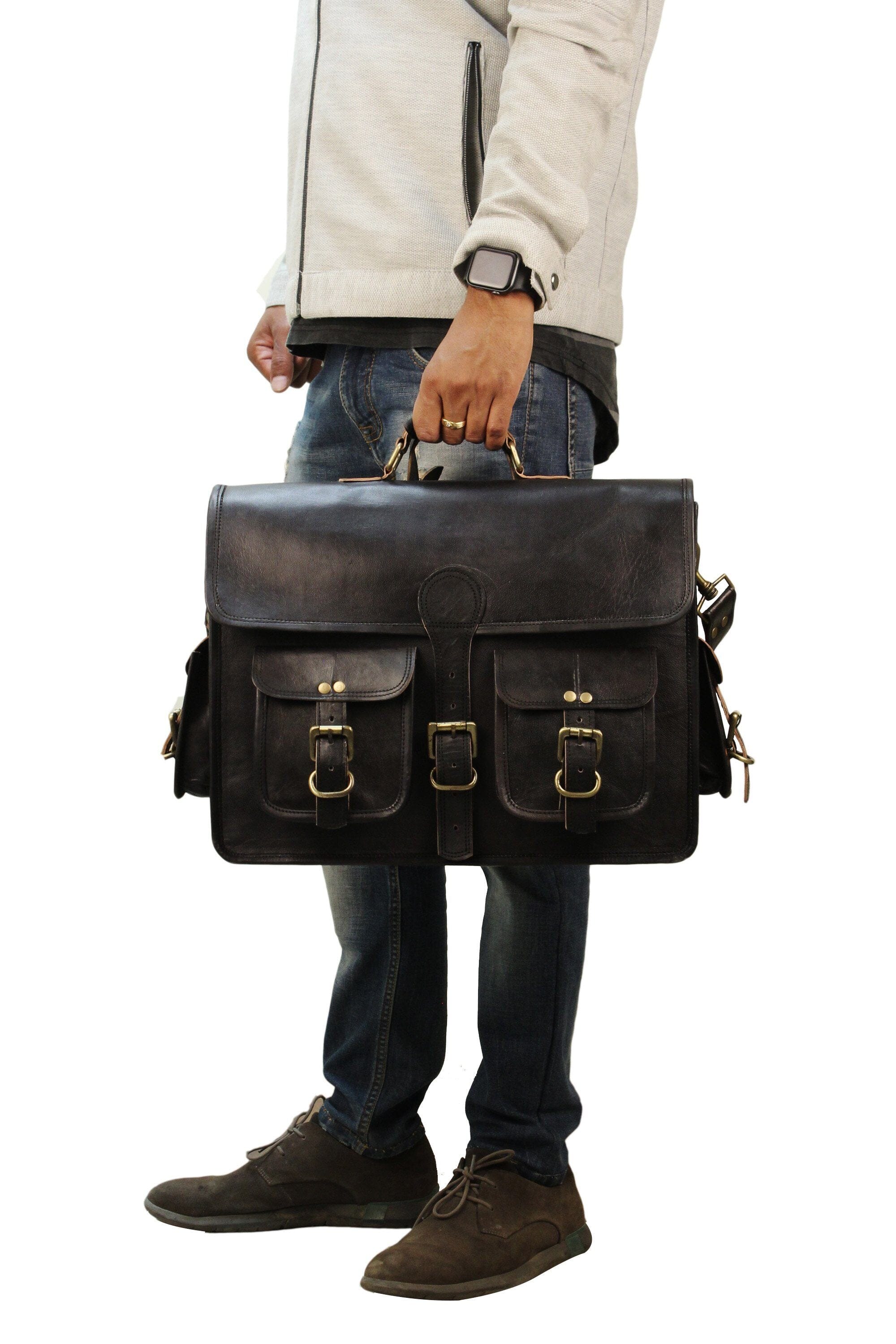 Classy Leather Bags The Vintage Black - Thumbnail 4