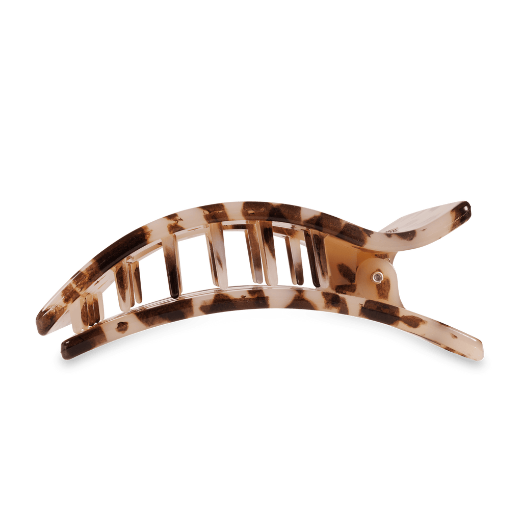 TELETIES Blonde Tortoise Large Flat Rectangle Hair Clip