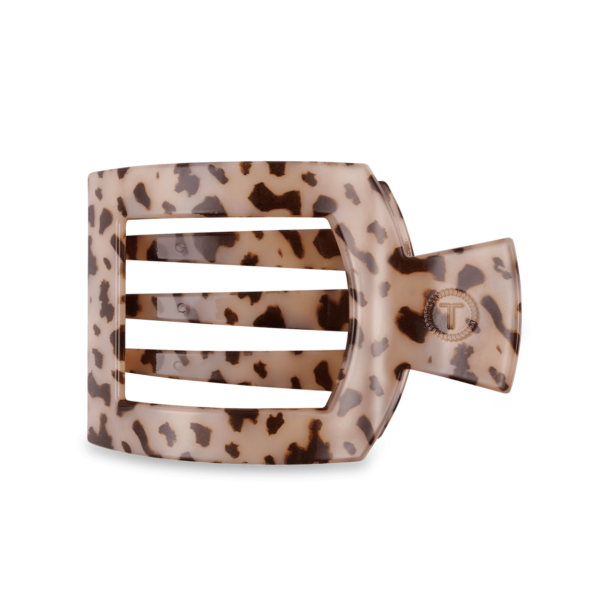TELETIES Blonde Tortoise Large Flat Square Hair Clip