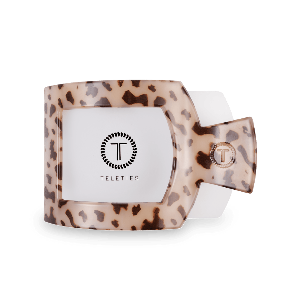 TELETIES Blonde Tortoise Large Flat Square Hair Clip