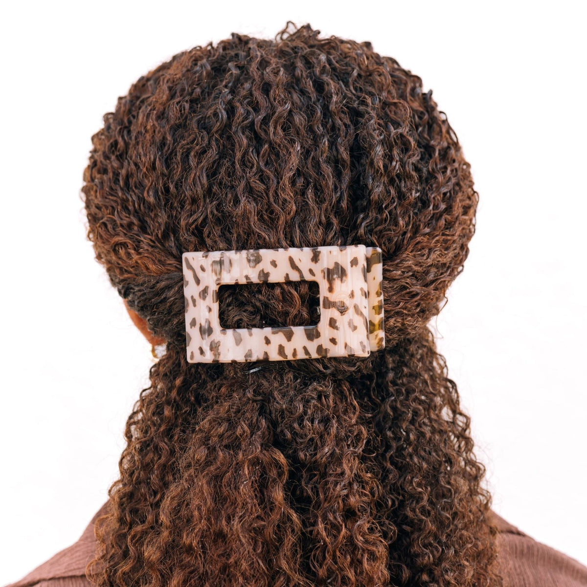 TELETIES Blonde Tortoise Medium Flat Rectangle Hair Clip