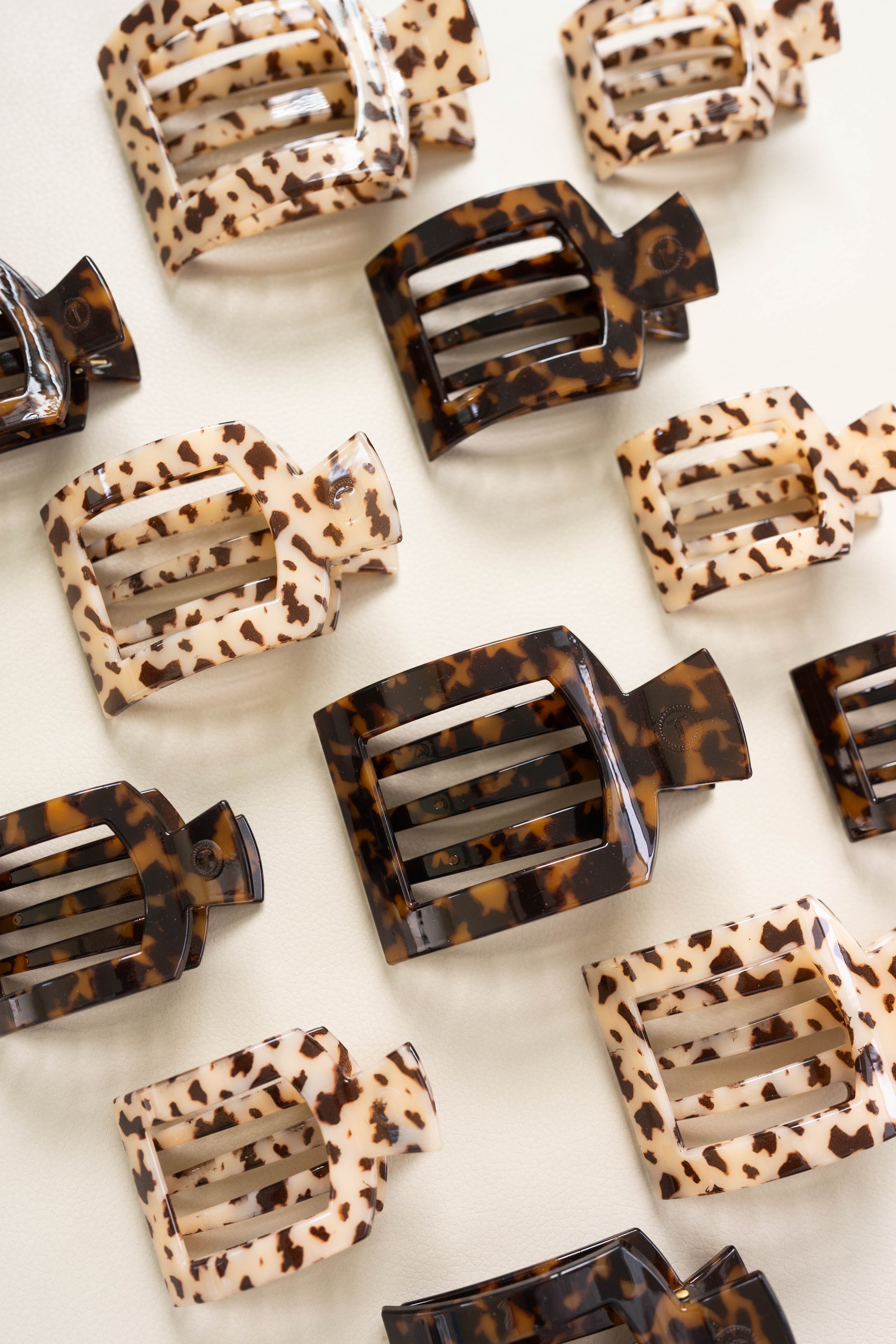 Blonde Tortoise Medium Flat Square Hair Clip SpadezStore