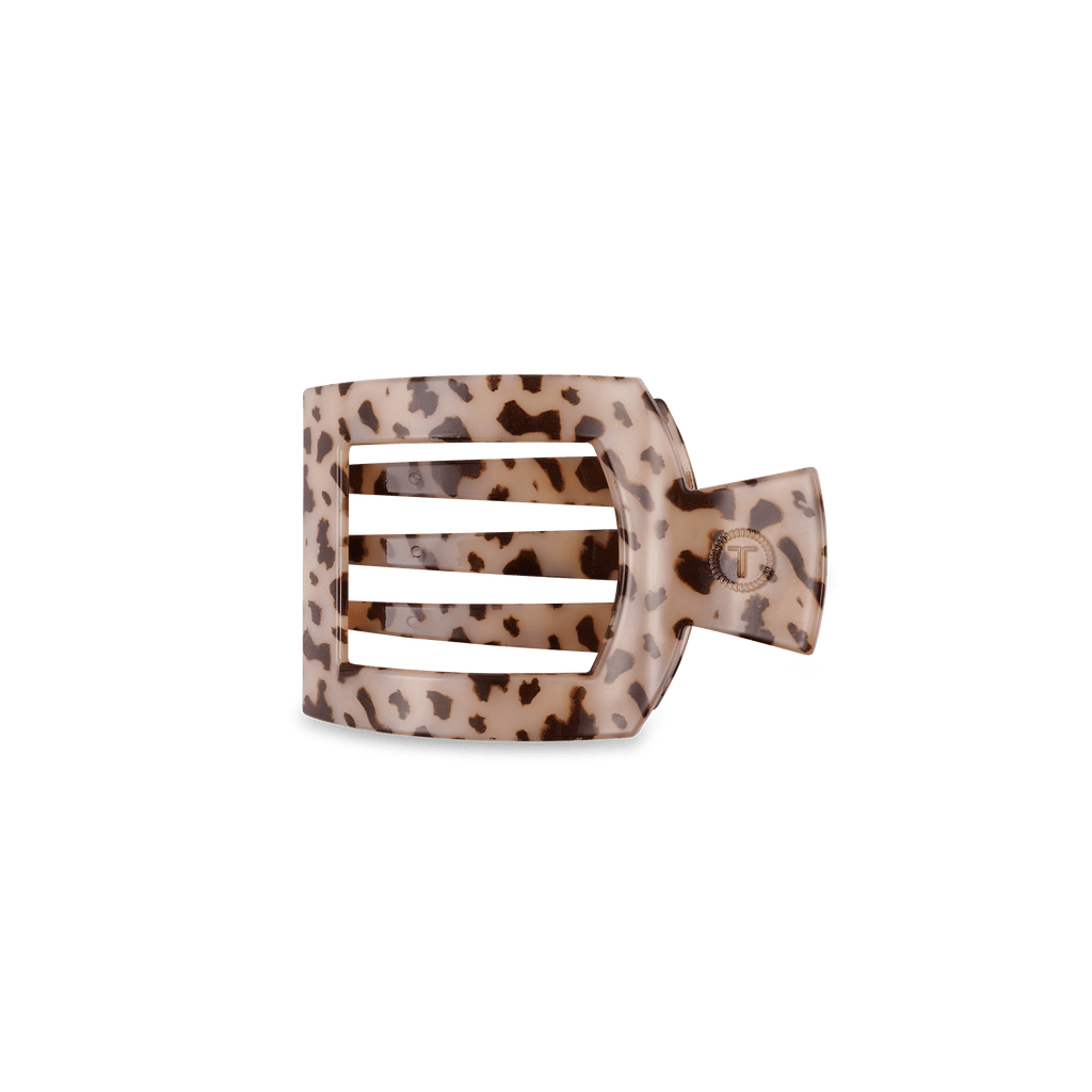 TELETIES Blonde Tortoise Small Flat Square Hair Clip