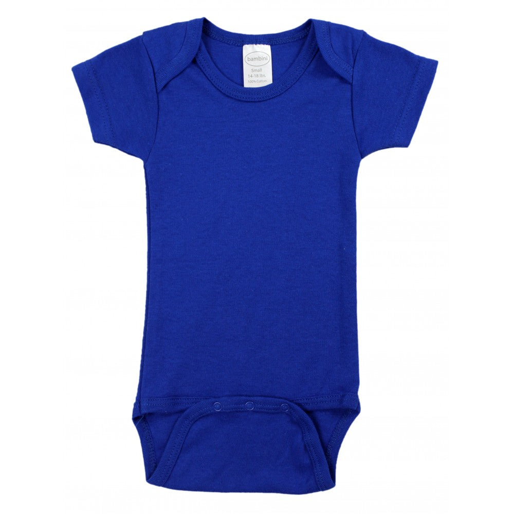 Bambini Royal Blue Interlock Short Sleeve Bodysuit Onesie