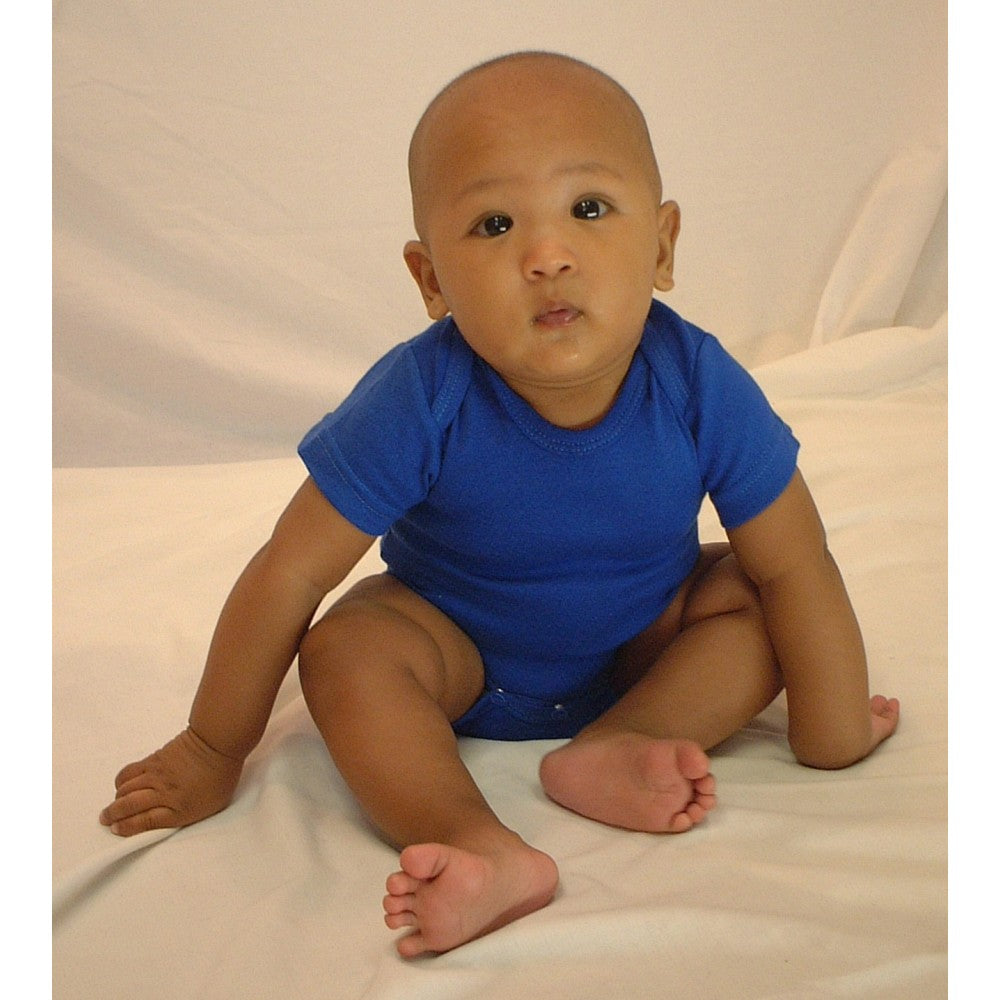 Bambini Royal Blue Interlock Short Sleeve Bodysuit Onesie SpadezStore