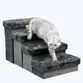 PetPals Charcoal 4-Level Pet Stairs SpadezStore