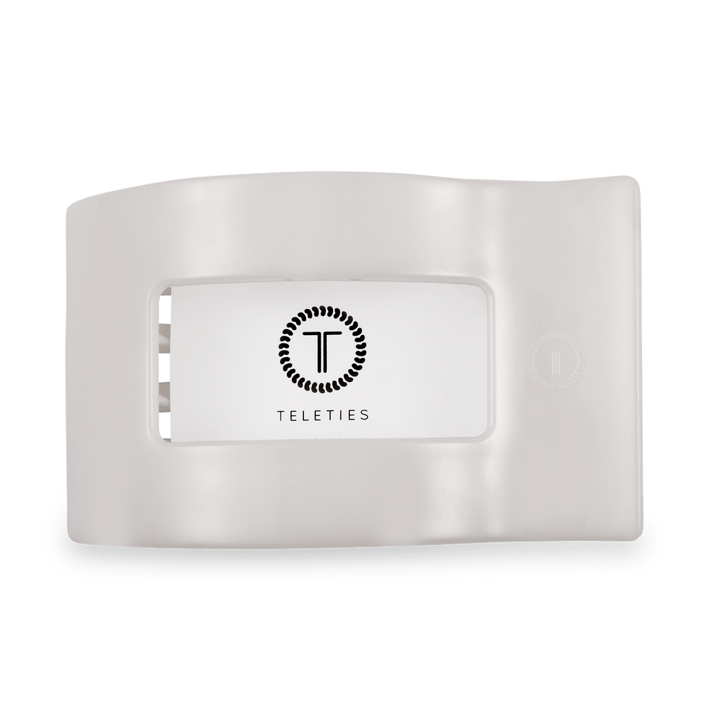 TELETIES Coconut White Large Flat Rectangle Hair Clip