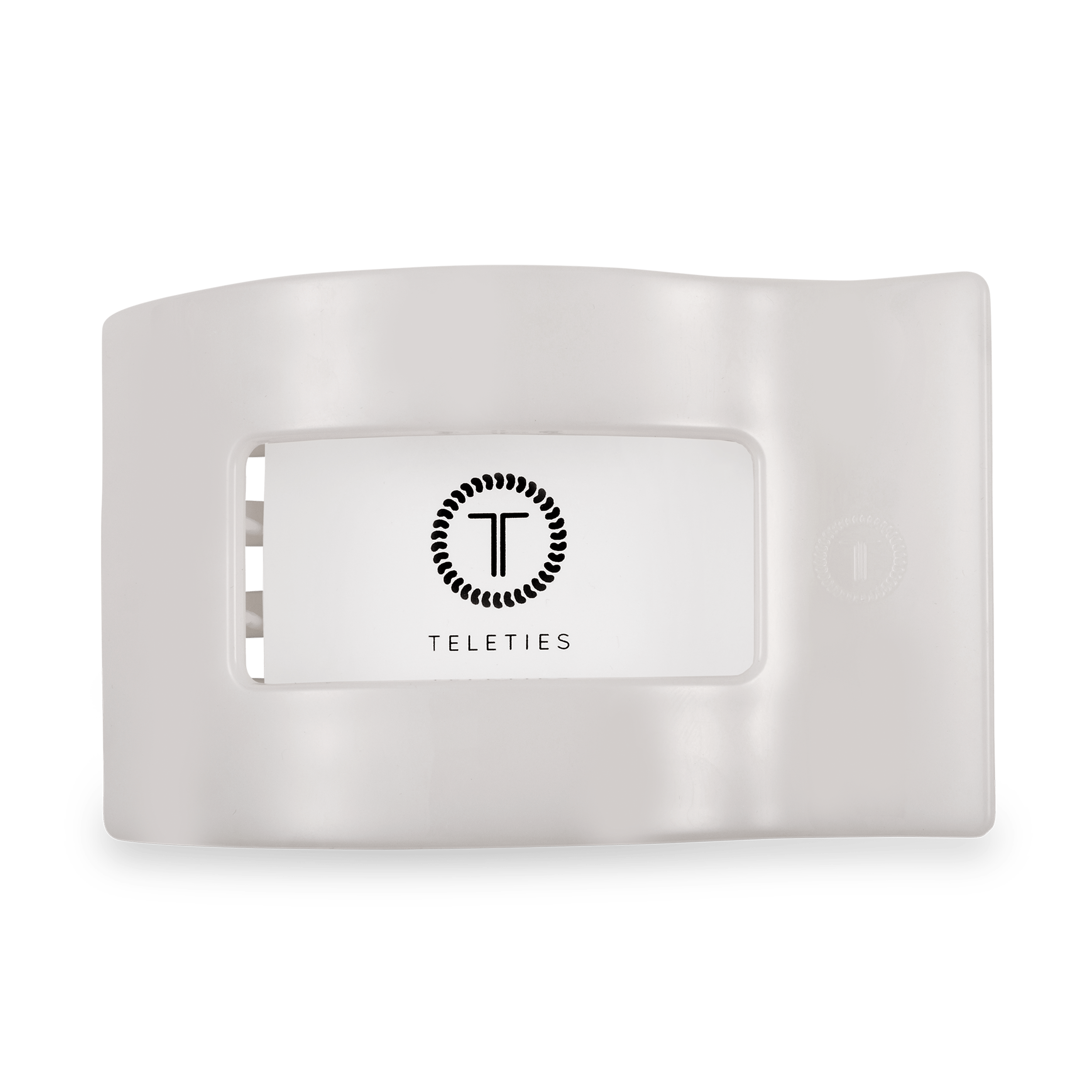 TELETIES Coconut White Large Flat Rectangle Hair Clip