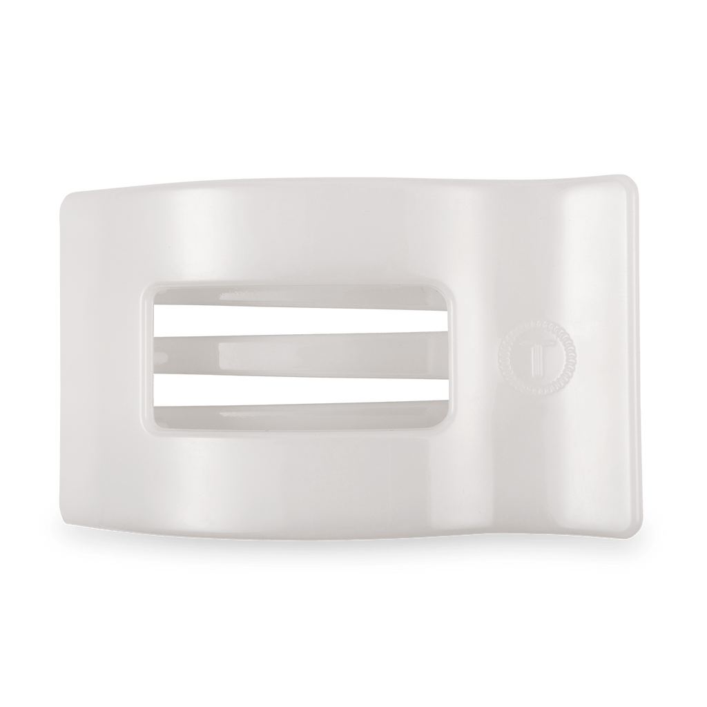 TELETIES Coconut White Large Flat Rectangle Hair Clip