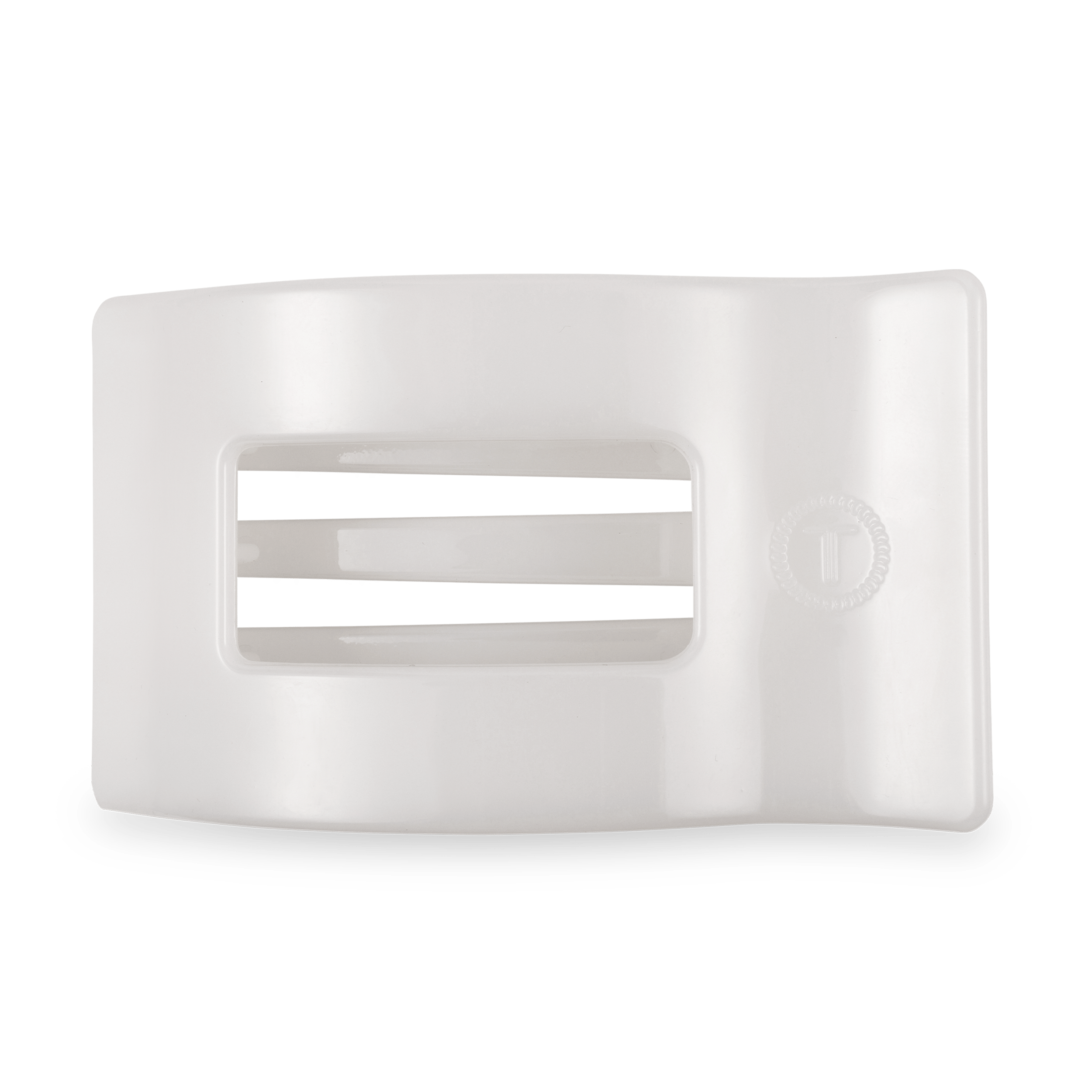 TELETIES Coconut White Large Flat Rectangle Hair Clip
