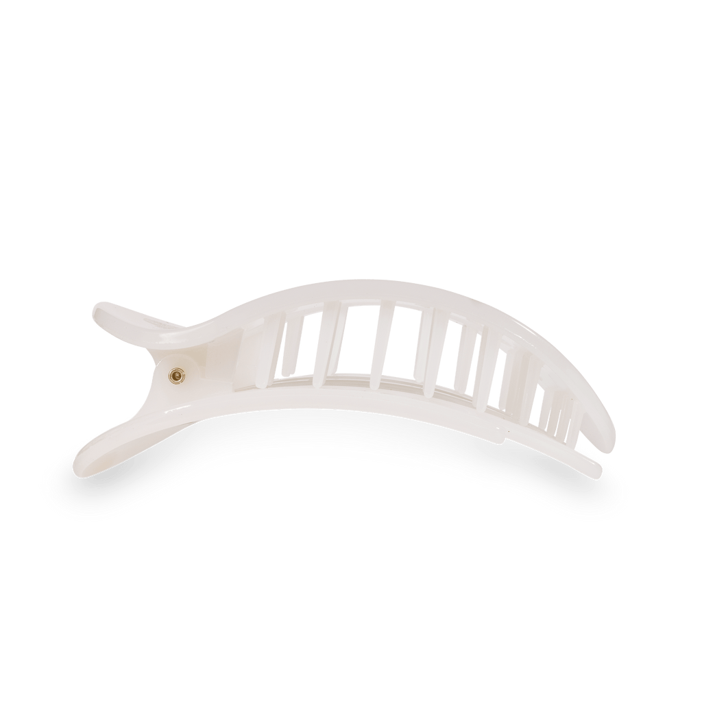 TELETIES Coconut White Large Flat Round Hair Clip