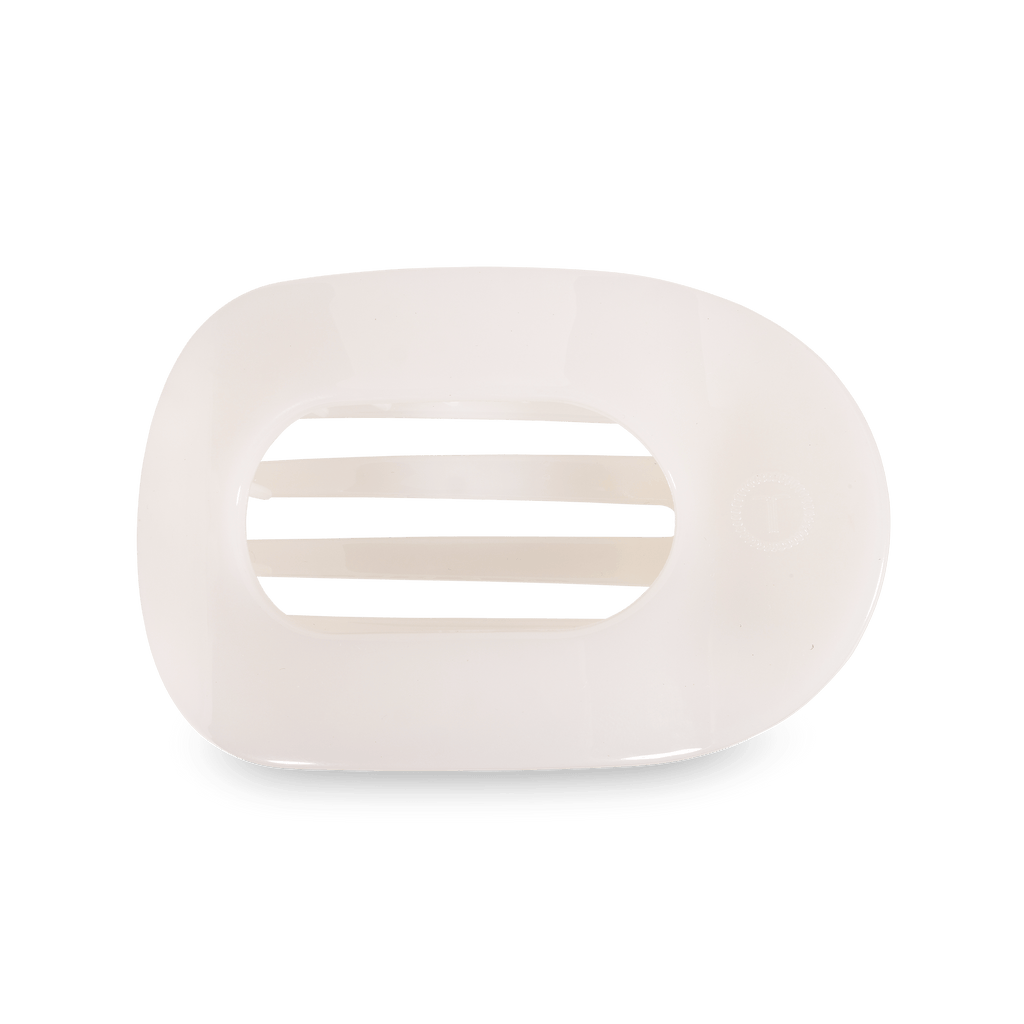 TELETIES Coconut White Large Flat Round Hair Clip