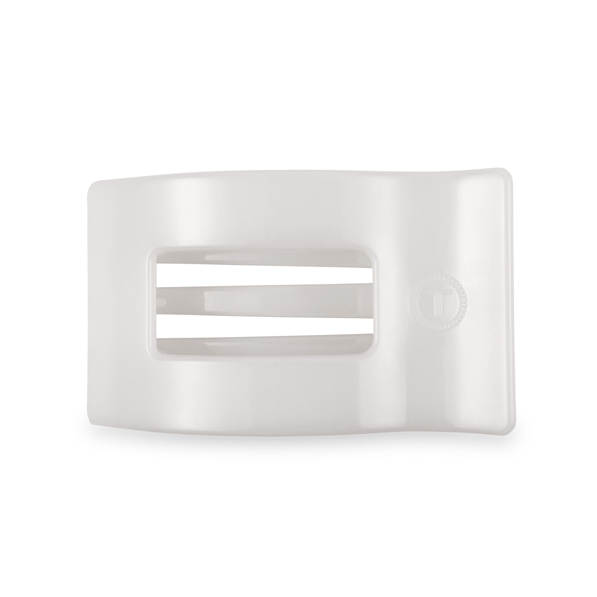Coconut White Medium Flat Rectangle Hair Clip SpadezStore