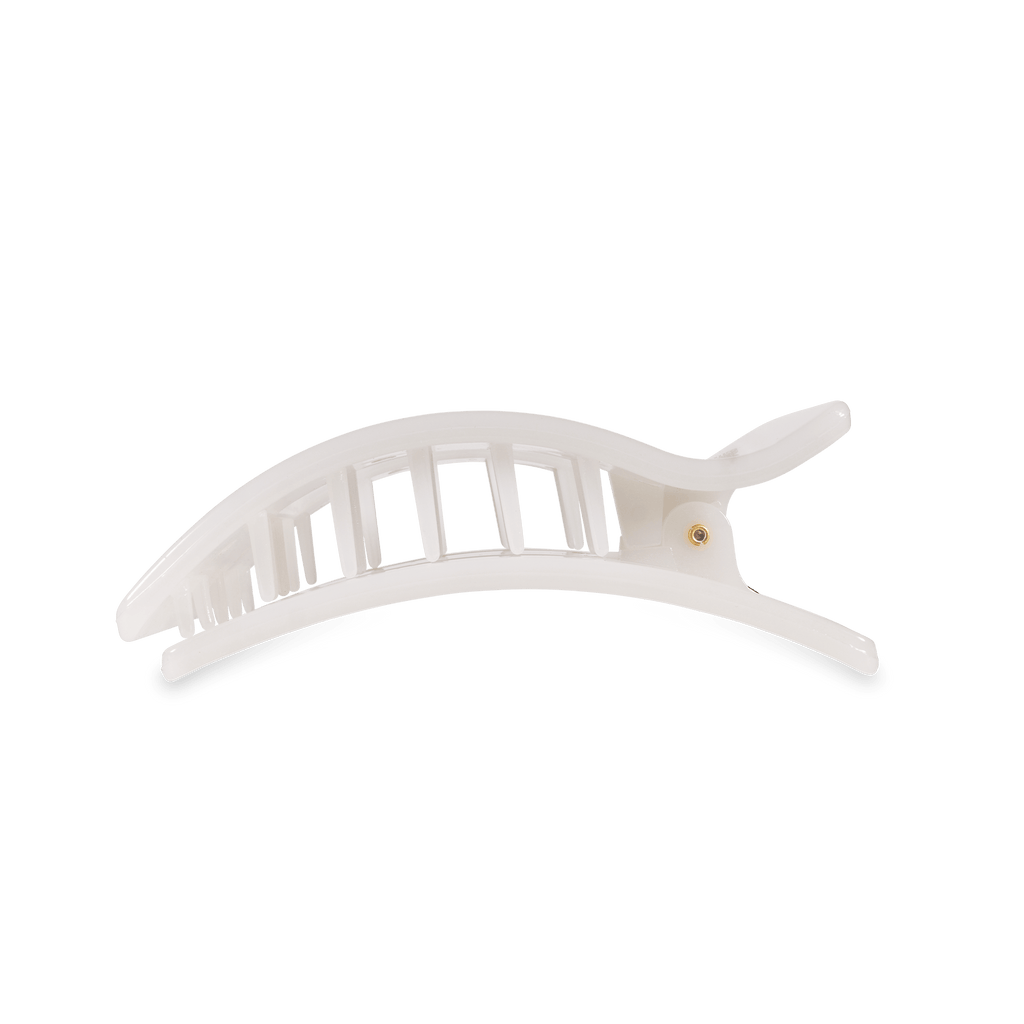 Coconut White Medium Flat Rectangle Hair Clip SpadezStore