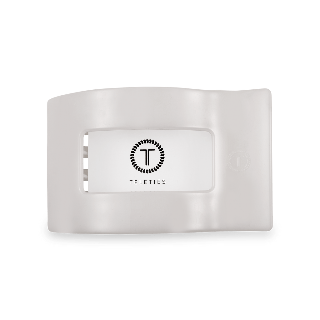 Coconut White Medium Flat Rectangle Hair Clip SpadezStore