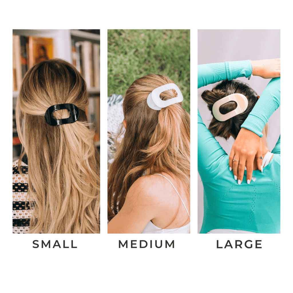 TELETIES Coconut White Medium Flat Round Hair Clip