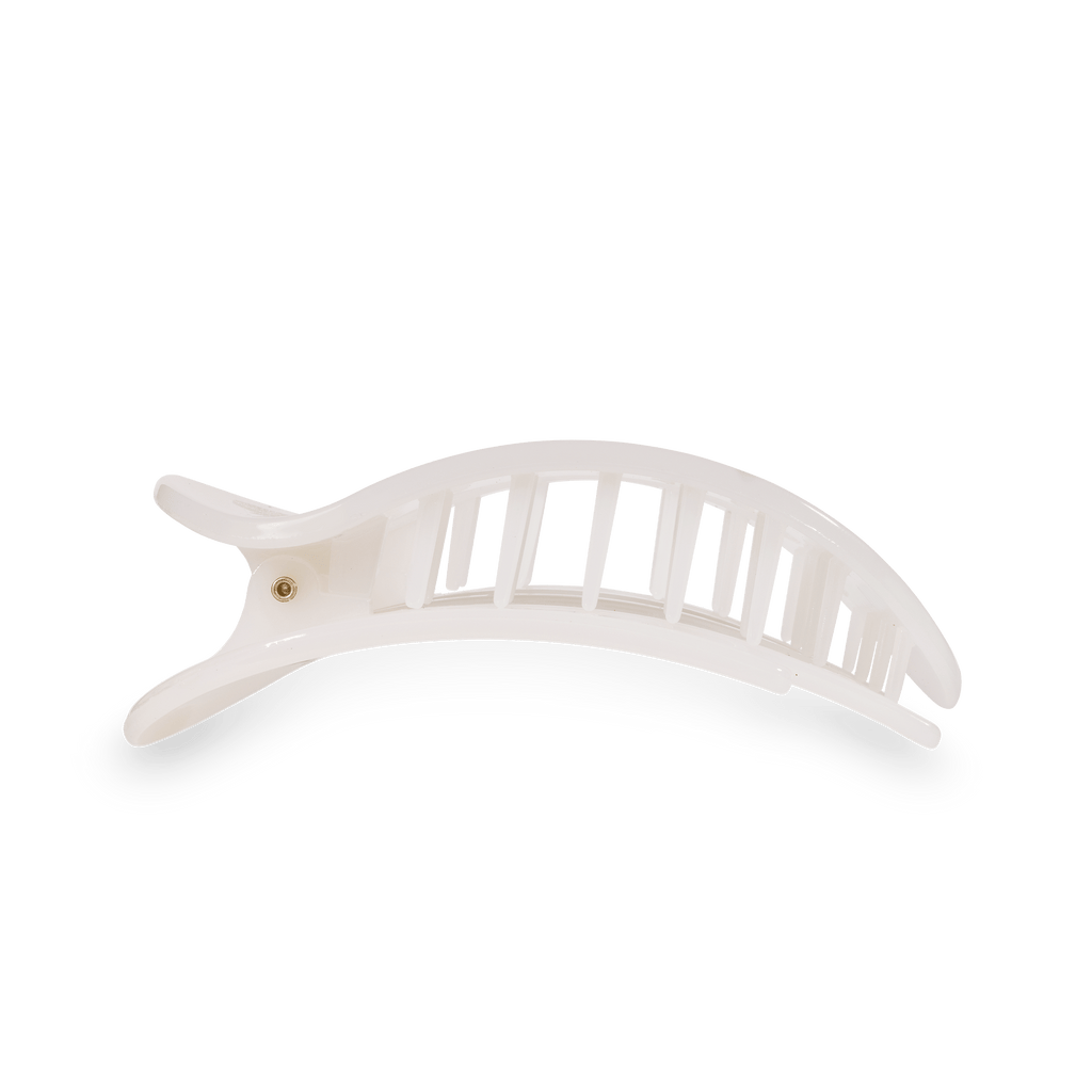 TELETIES Coconut White Medium Flat Round Hair Clip