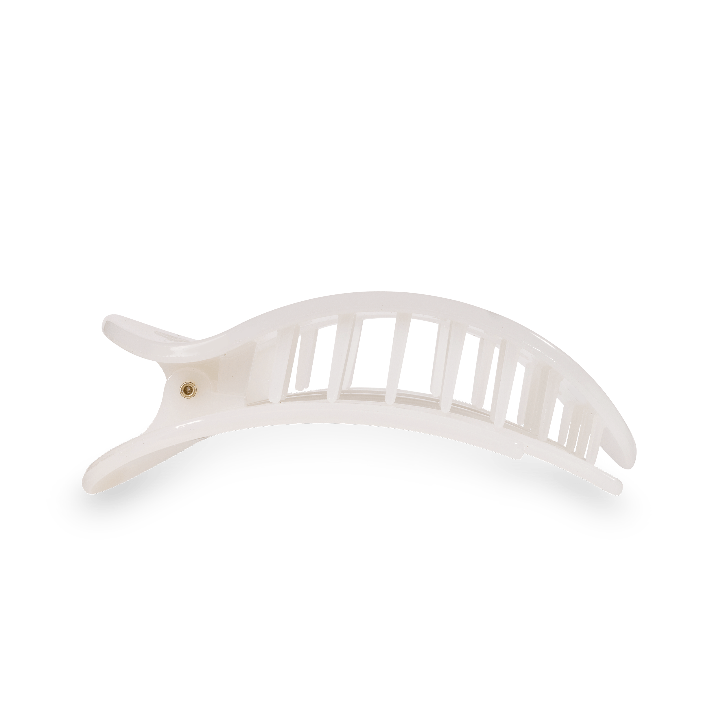 TELETIES Coconut White Medium Flat Round Hair Clip