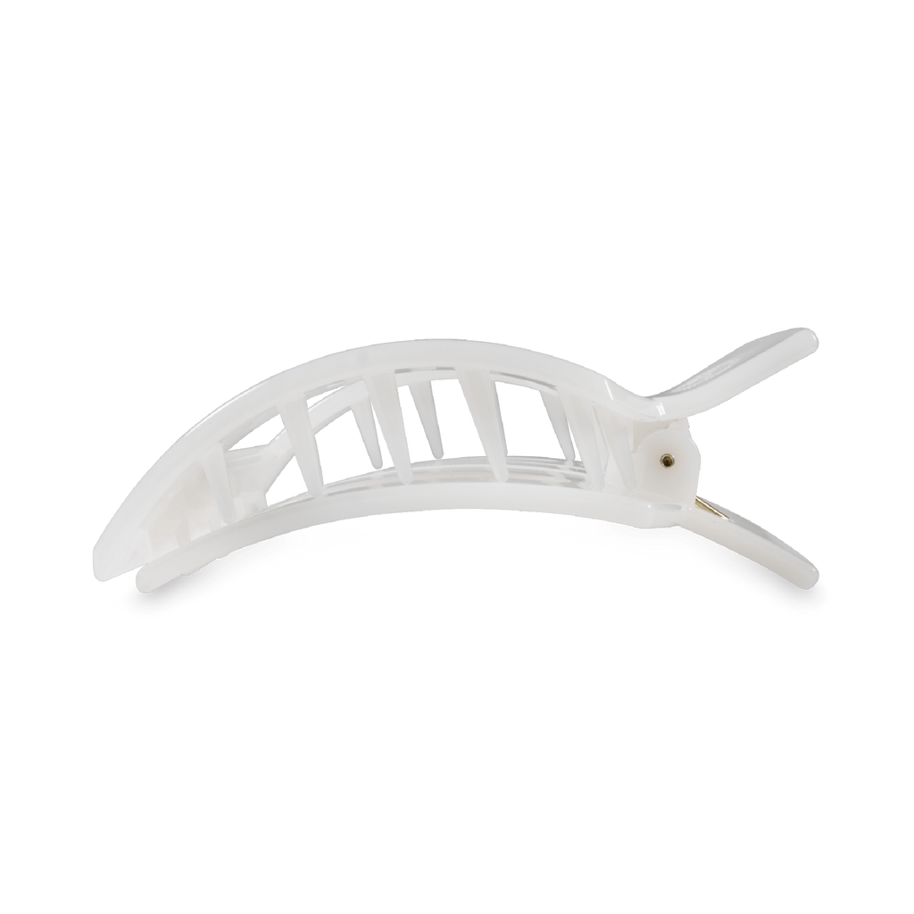 TELETIES Coconut White Medium Flat Square Hair Clip