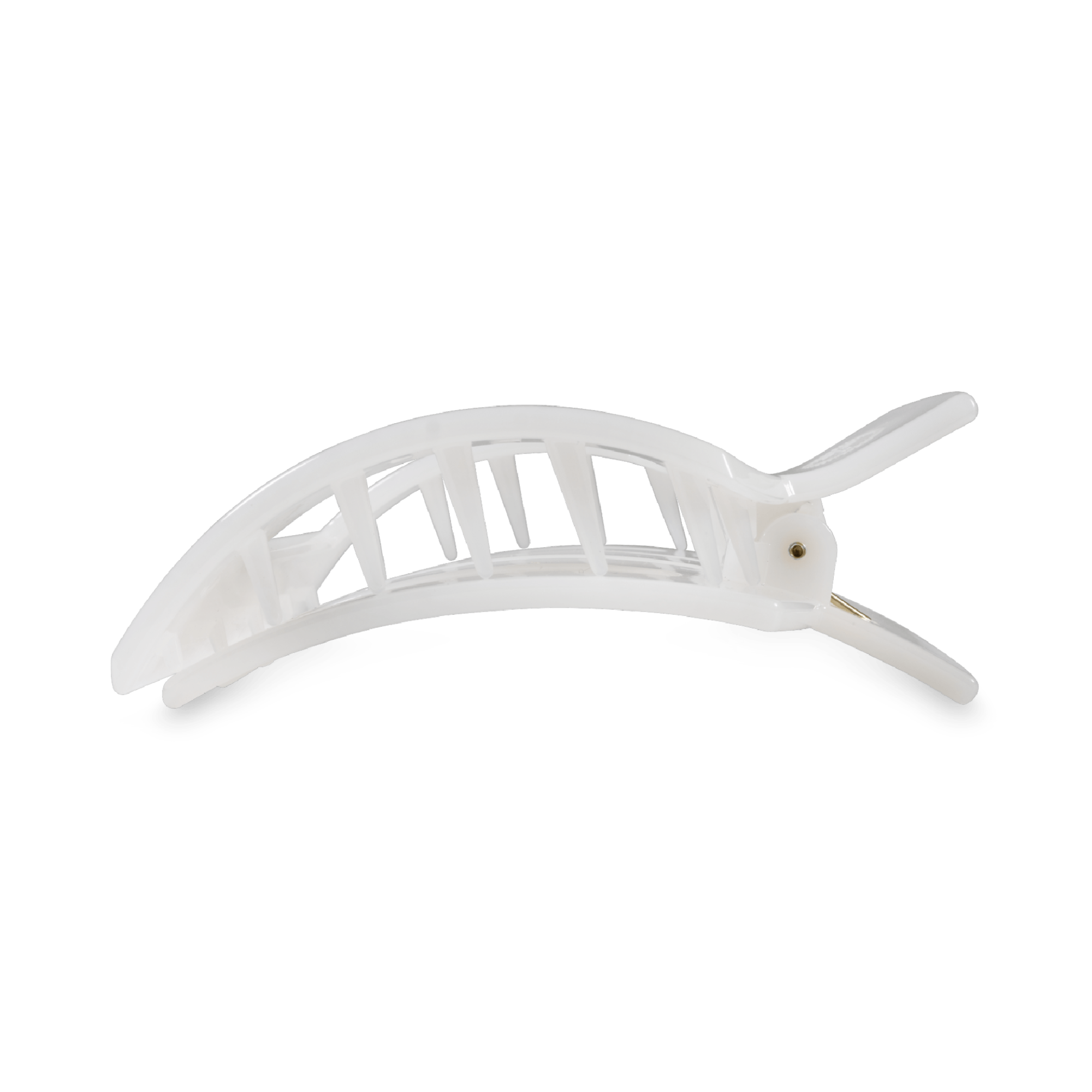 TELETIES Coconut White Medium Flat Square Hair Clip