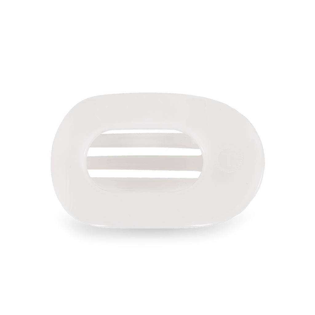 TELETIES Coconut White Small Flat Round Hair Clip