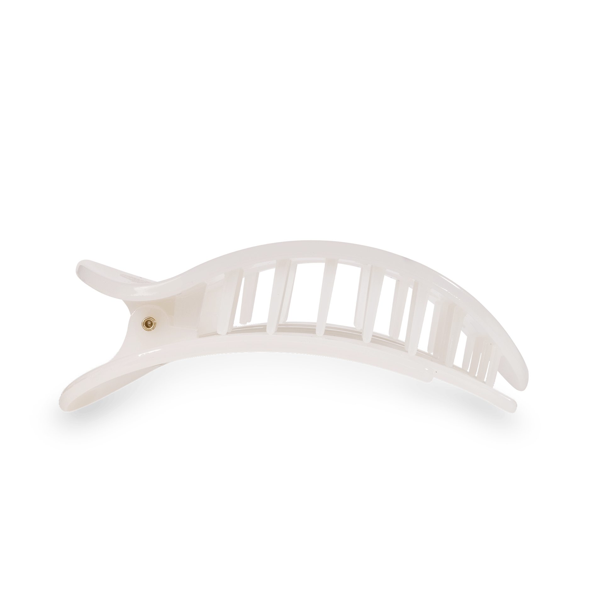 TELETIES Coconut White Small Flat Round Hair Clip