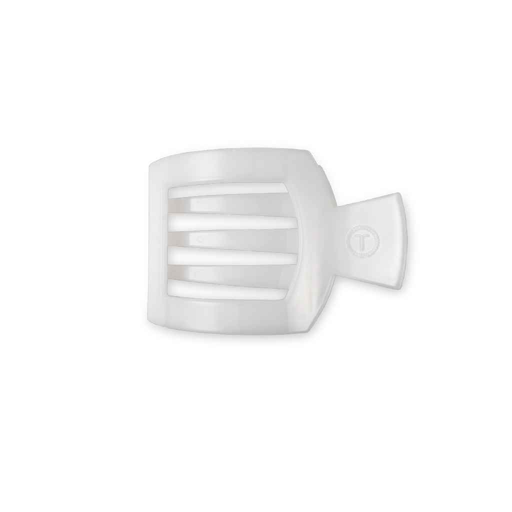 TELETIES Coconut White Small Flat Square Hair Clip