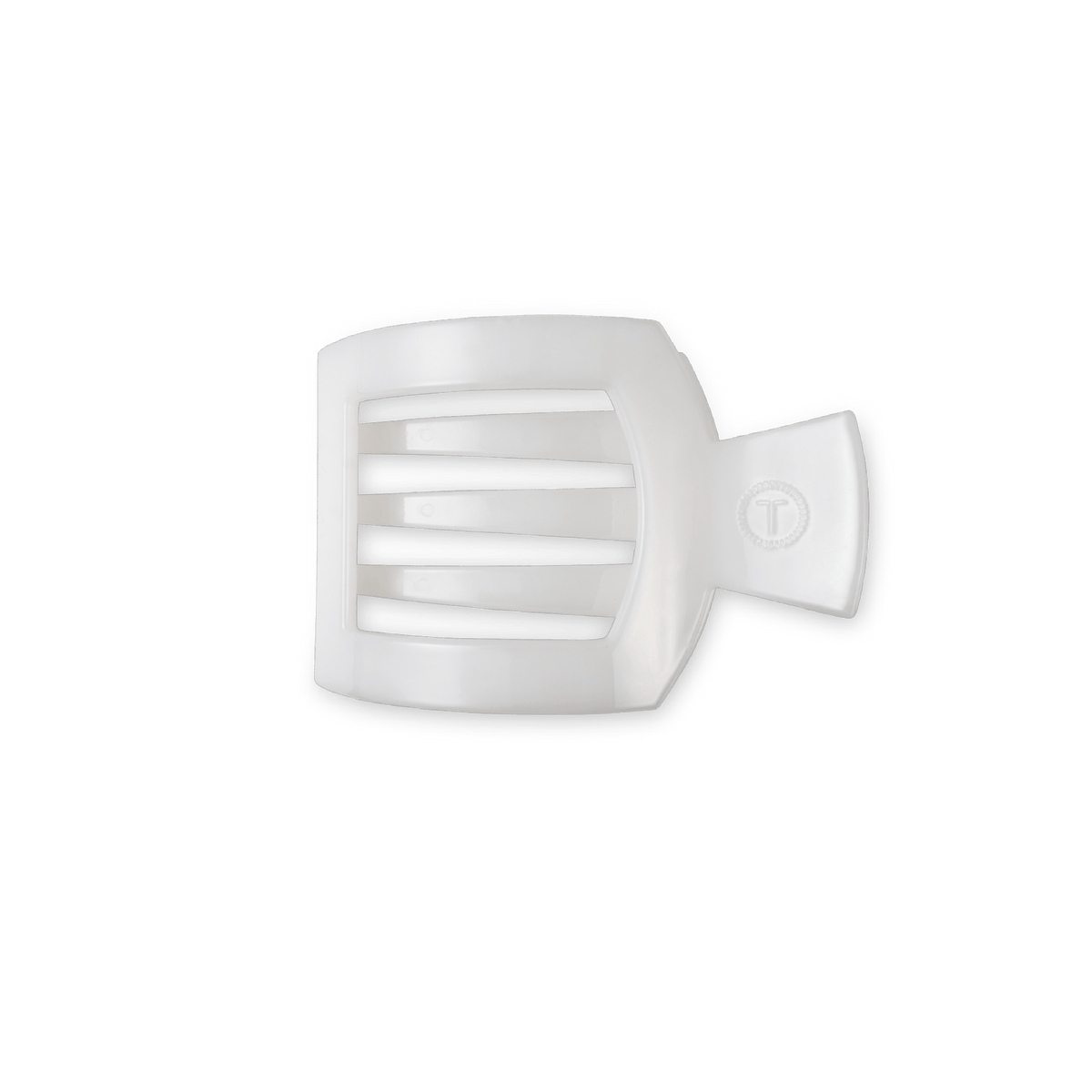 TELETIES Coconut White Small Flat Square Hair Clip