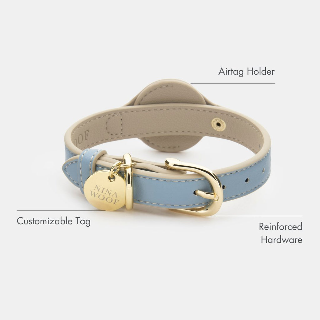 Nina Woof Collar - Air Tag Enabled - Vegan Leather - Cupertino SpadezStore