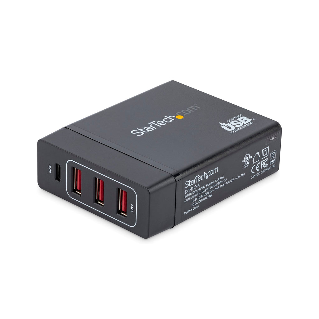 StarTech USB-C Charging Station - 72W Desktop Charger - 1x USB-C + 3x USB-A 60W Power Delivery + 12W - Portable USB Type-C Charger SpadezStore