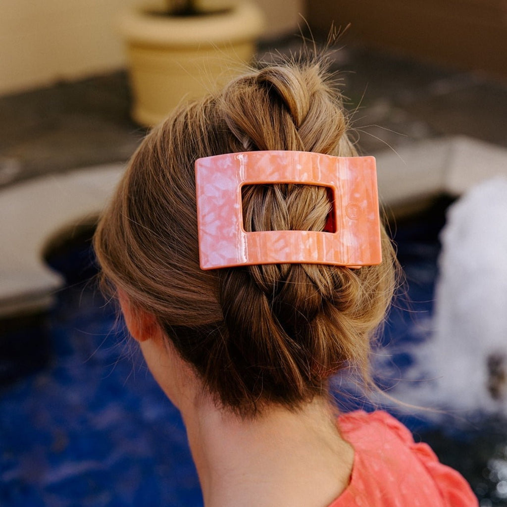 TELETIES Dreamsicle Large Flat Rectangle Hair Clip